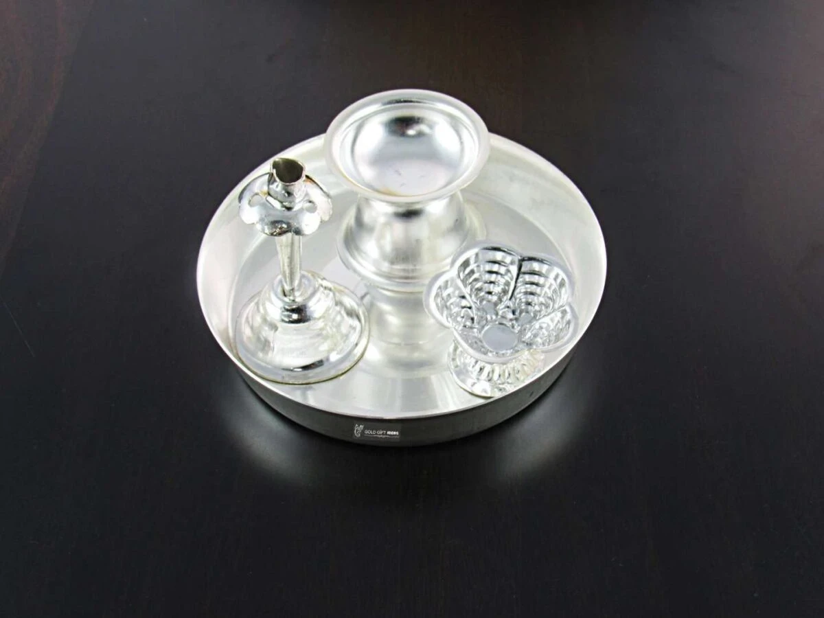 Pooja Thali set, pooja thali silver, pooja thali decoration, Pooja Thali for home
