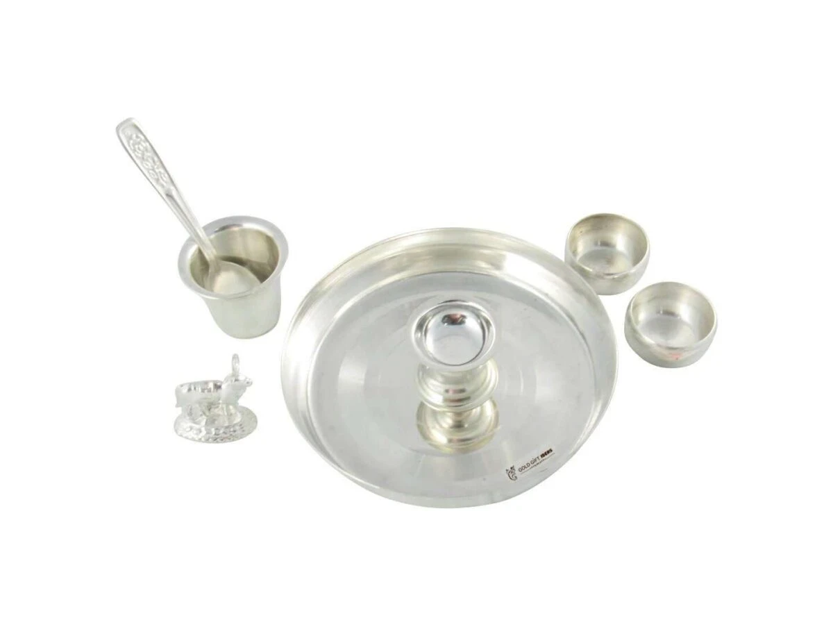 Pooja Thali set, pooja thali silver, pooja thali decoration, Pooja Thali for home, pooja thali set silver