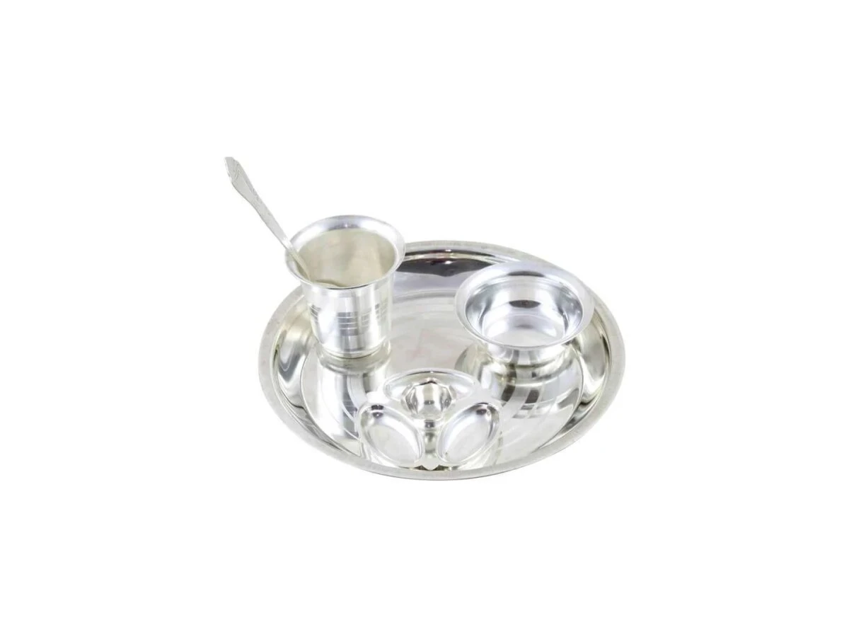 Pooja Thali set, pooja thali silver, pooja thali decoration, Pooja Thali for home, pooja thali set silver, return gifts for housewarming