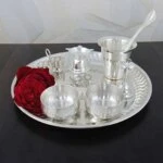 Pooja Thali set, pooja thali silver, pooja thali decoration, Pooja Thali for home, pooja thali set silver, return gifts for housewarming