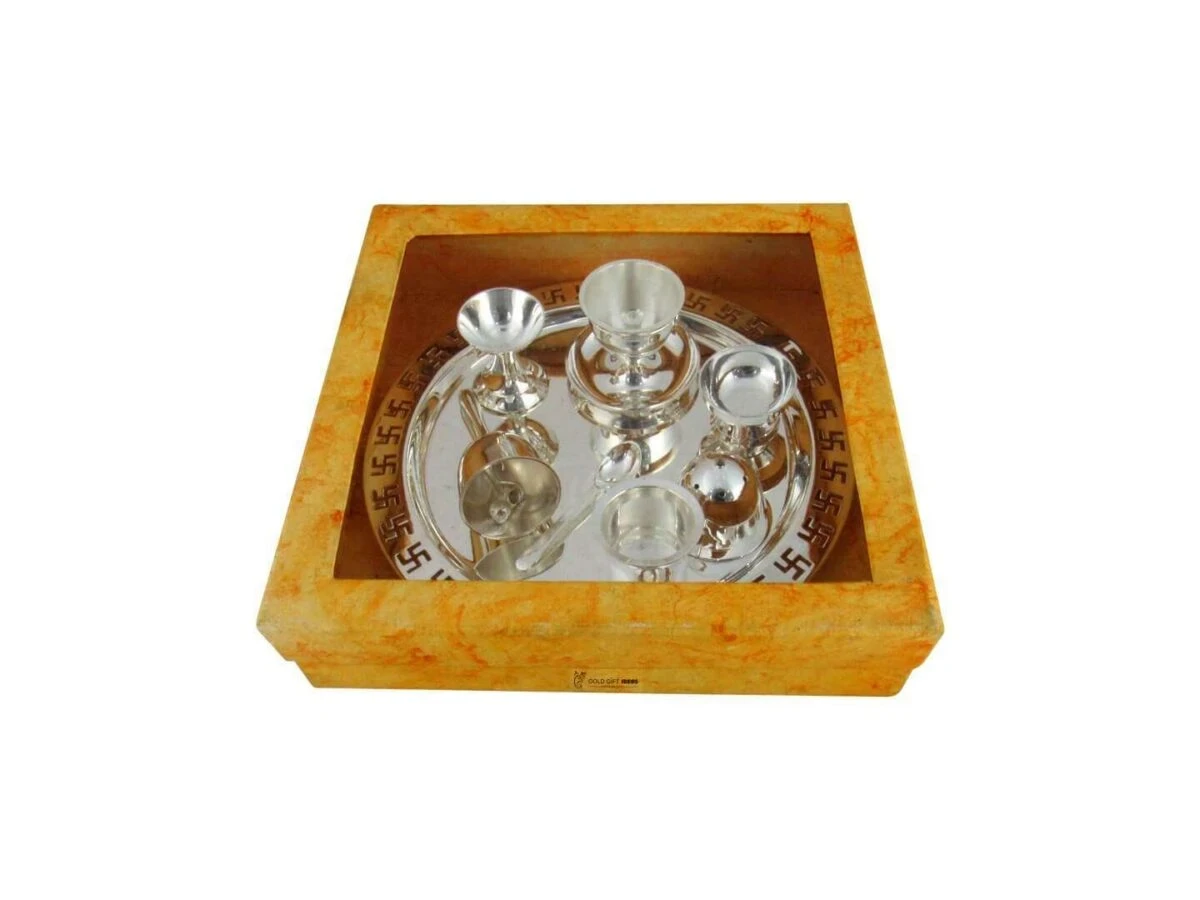 Pooja Thali set, pooja thali silver, pooja thali decoration, Pooja Thali for home, pooja thali set silver, return gifts for housewarming