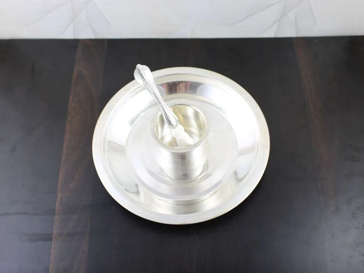 Pooja Thali set, pooja thali silver, pooja thali decoration, Pooja Thali for home, pooja thali set silver, return gifts for housewarming