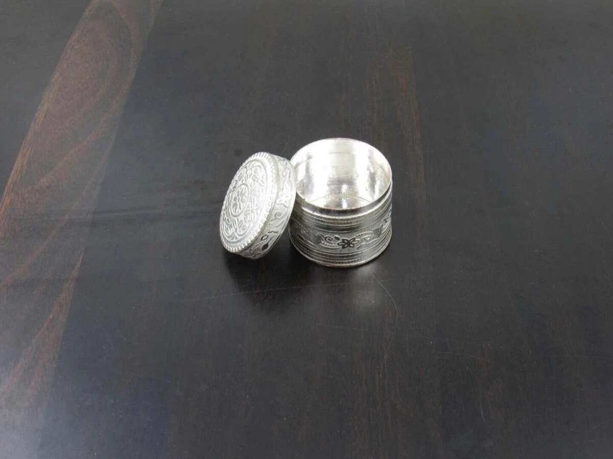 Sindoor dabbi, sindoor box for wedding, sindoor dabbi silver, Pooja items silver, Pooja items for home, kumkum box return gift, pooja items for temple, pooja items for gift, kumkum box silver, sindoor dabbi for women