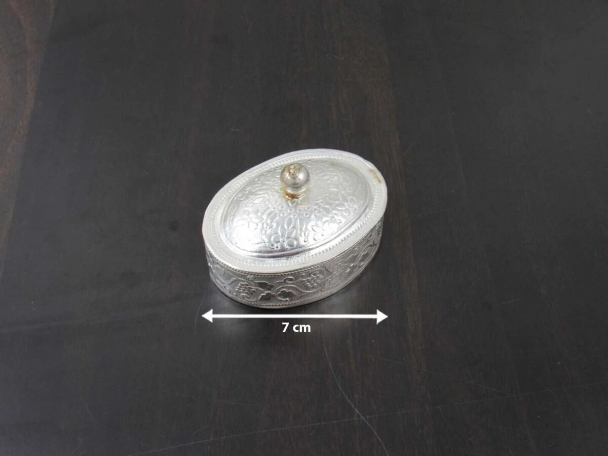 Sindoor dabbi, sindoor box for wedding, sindoor dabbi silver, Pooja items silver, Pooja items for home, kumkum box return gift, pooja items for temple, pooja items for gift, kumkum box silver, sindoor dabbi for women
