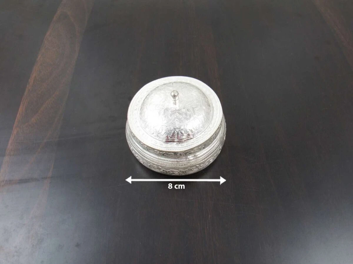 Sindoor dabbi, sindoor box for wedding, sindoor dabbi silver, Pooja items silver, Pooja items for home, kumkum box return gift, pooja items for temple, pooja items for gift, kumkum box silver, sindoor dabbi for women