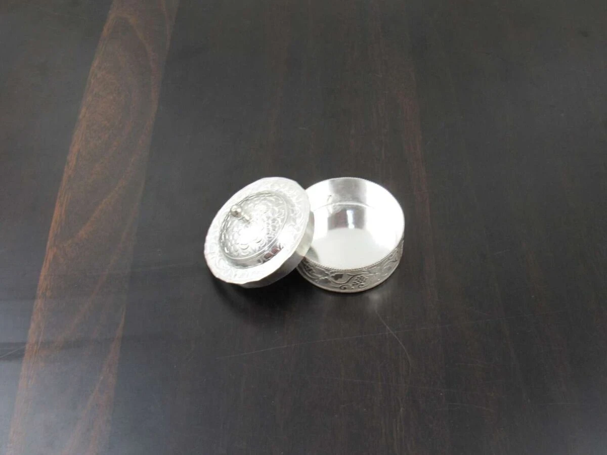Sindoor dabbi, sindoor box for wedding, sindoor dabbi silver, Pooja items silver, Pooja items for home, kumkum box return gift, pooja items for temple, pooja items for gift, kumkum box silver, sindoor dabbi for women return gifts for wedding