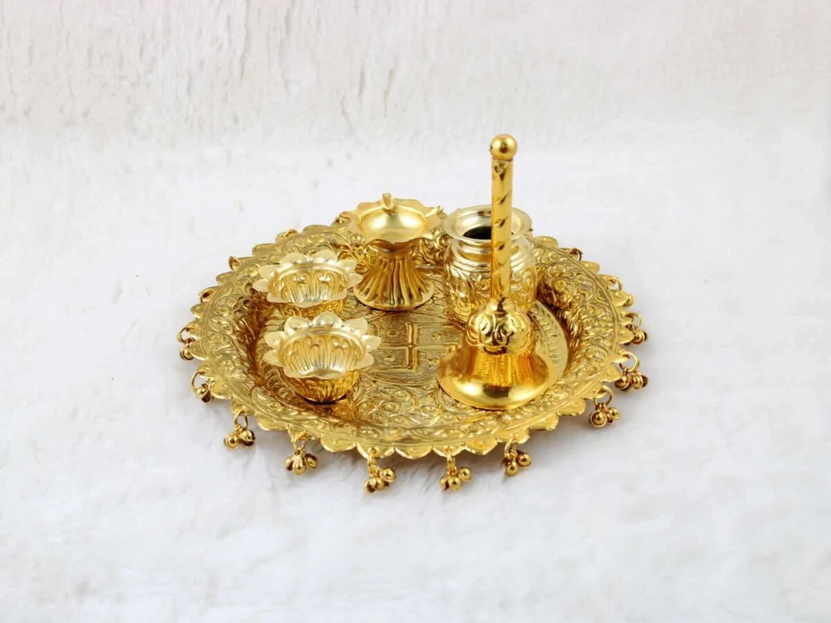 Pooja Thali set, pooja thali silver, pooja thali decoration, Pooja Thali for home, pooja thali set silver