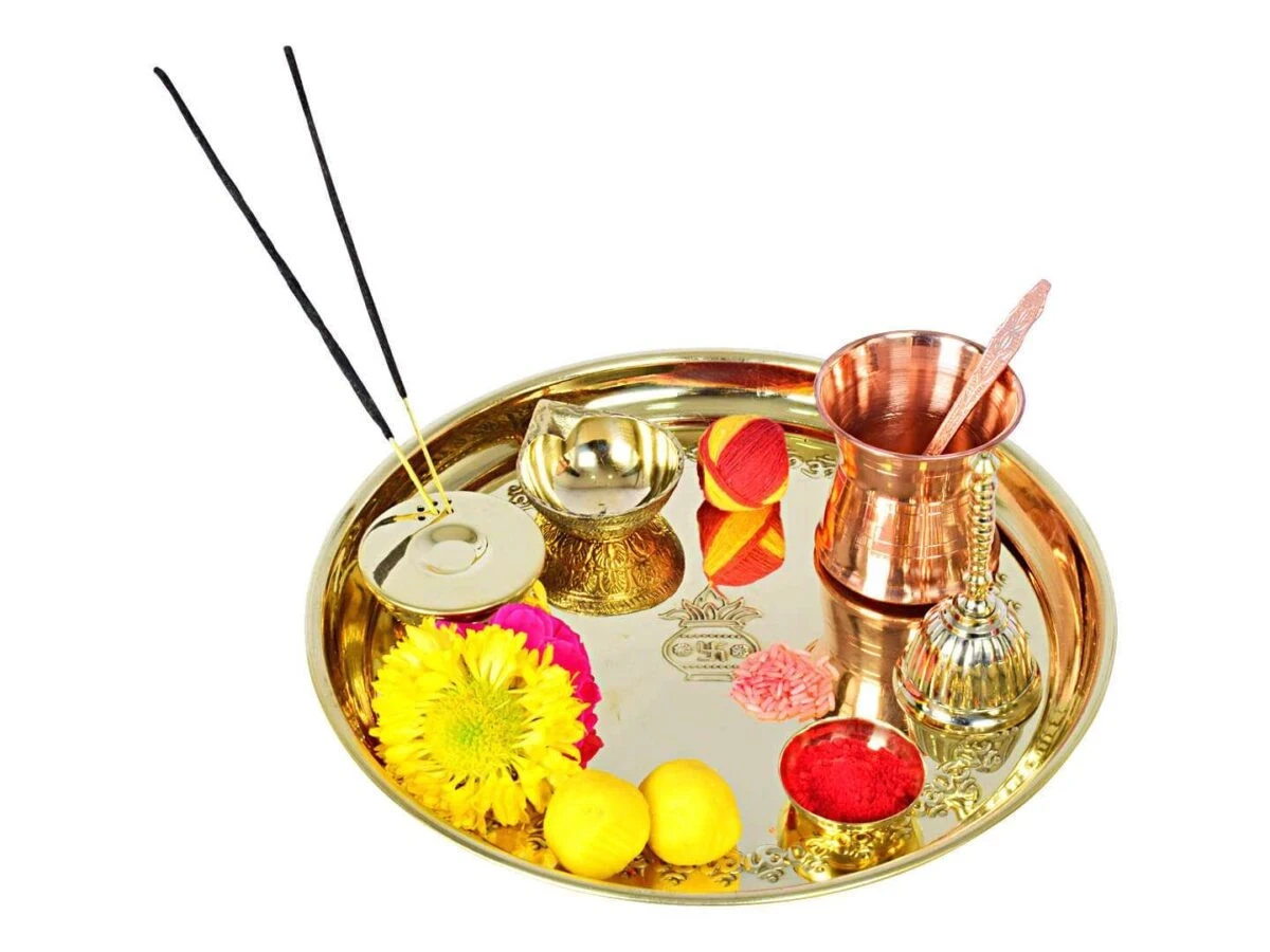 Pooja Thali set, pooja thali silver, pooja thali decoration, Pooja Thali for home, pooja thali set silver, return gifts for housewarming