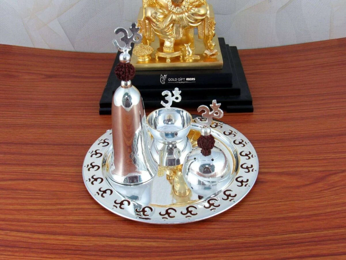 Pooja Thali set, pooja thali silver, pooja thali decoration, Pooja Thali for home, pooja thali set silver, return gifts for housewarming