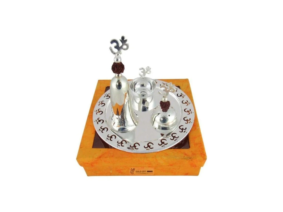 Pooja Thali set, pooja thali silver, pooja thali decoration, Pooja Thali for home, pooja thali set silver, return gifts for housewarming