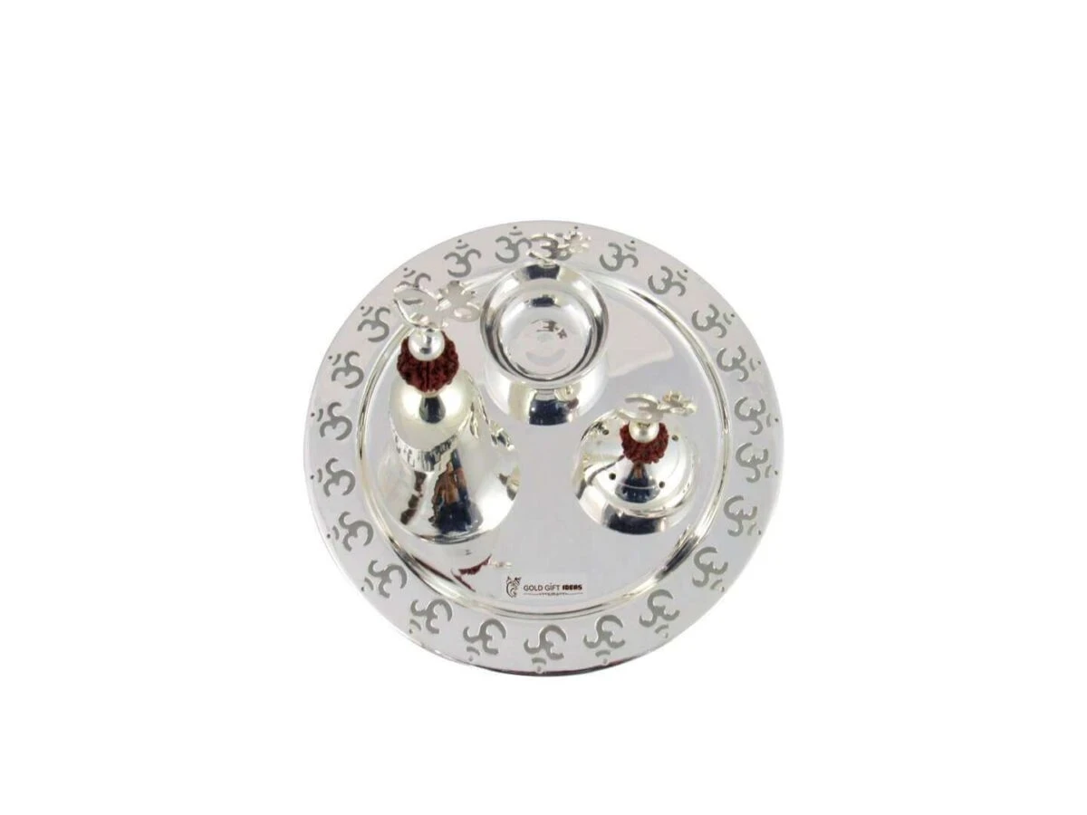 Pooja Thali set, pooja thali silver, pooja thali decoration, Pooja Thali for home, pooja thali set silver, return gifts for housewarming