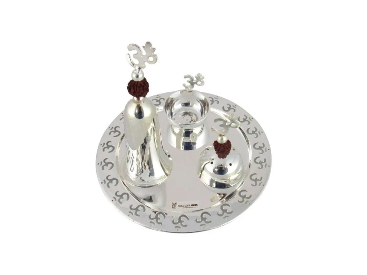 Pooja Thali set, pooja thali silver, pooja thali decoration, Pooja Thali for home, pooja thali set silver, return gifts for housewarming