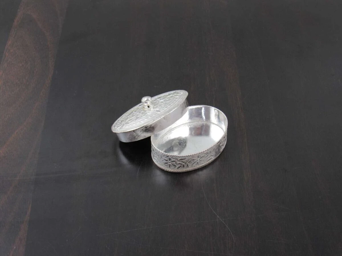Sindoor dabbi, sindoor box for wedding, sindoor dabbi silver, Pooja items silver, Pooja items for home, kumkum box return gift, pooja items for temple, pooja items for gift, kumkum box silver, sindoor dabbi for women, return gifts