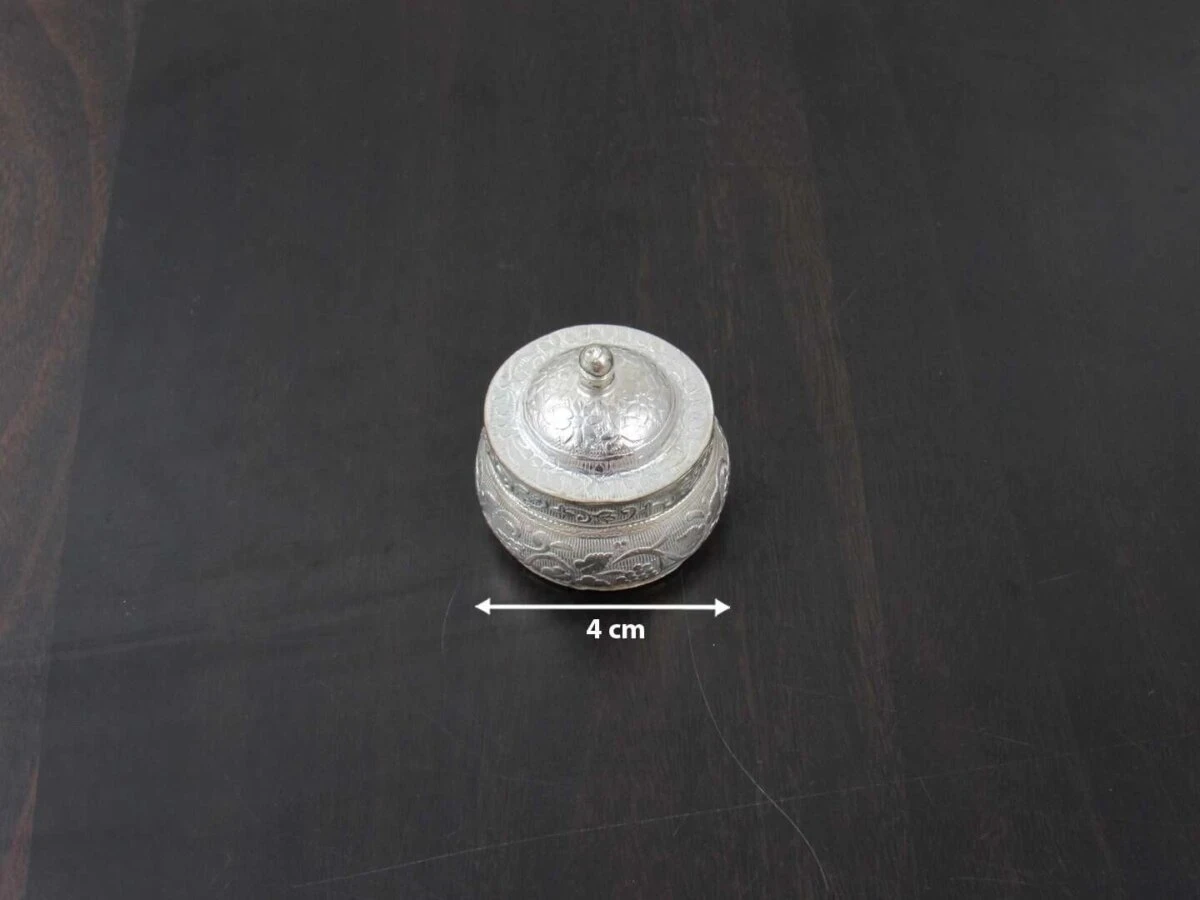 Sindoor dabbi, sindoor box for wedding, sindoor dabbi silver, Pooja items silver, Pooja items for home, kumkum box return gift, pooja items for temple, pooja items for gift, kumkum box silver, sindoor dabbi for women, return gifts