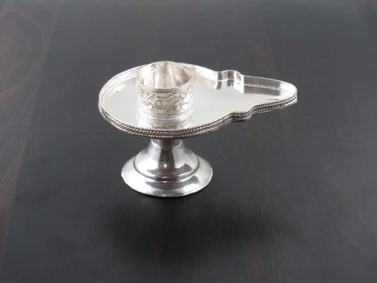 silver Shivling stand, Pooja items silver, Pooja items for home, pooja items for temple, pooja items for gift