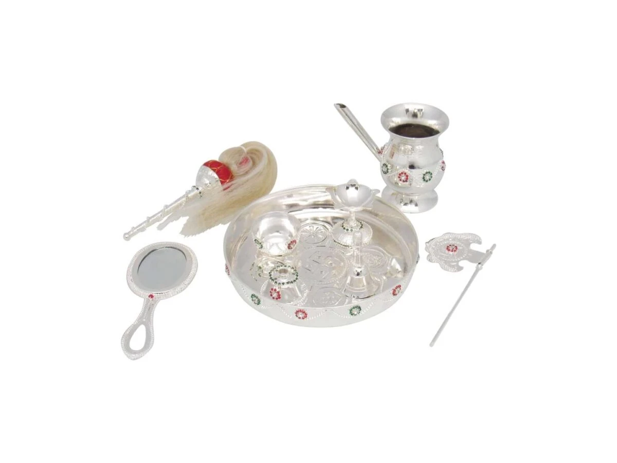 Pooja Thali set, pooja thali silver, pooja thali decoration, Pooja Thali for home, pooja thali set silver