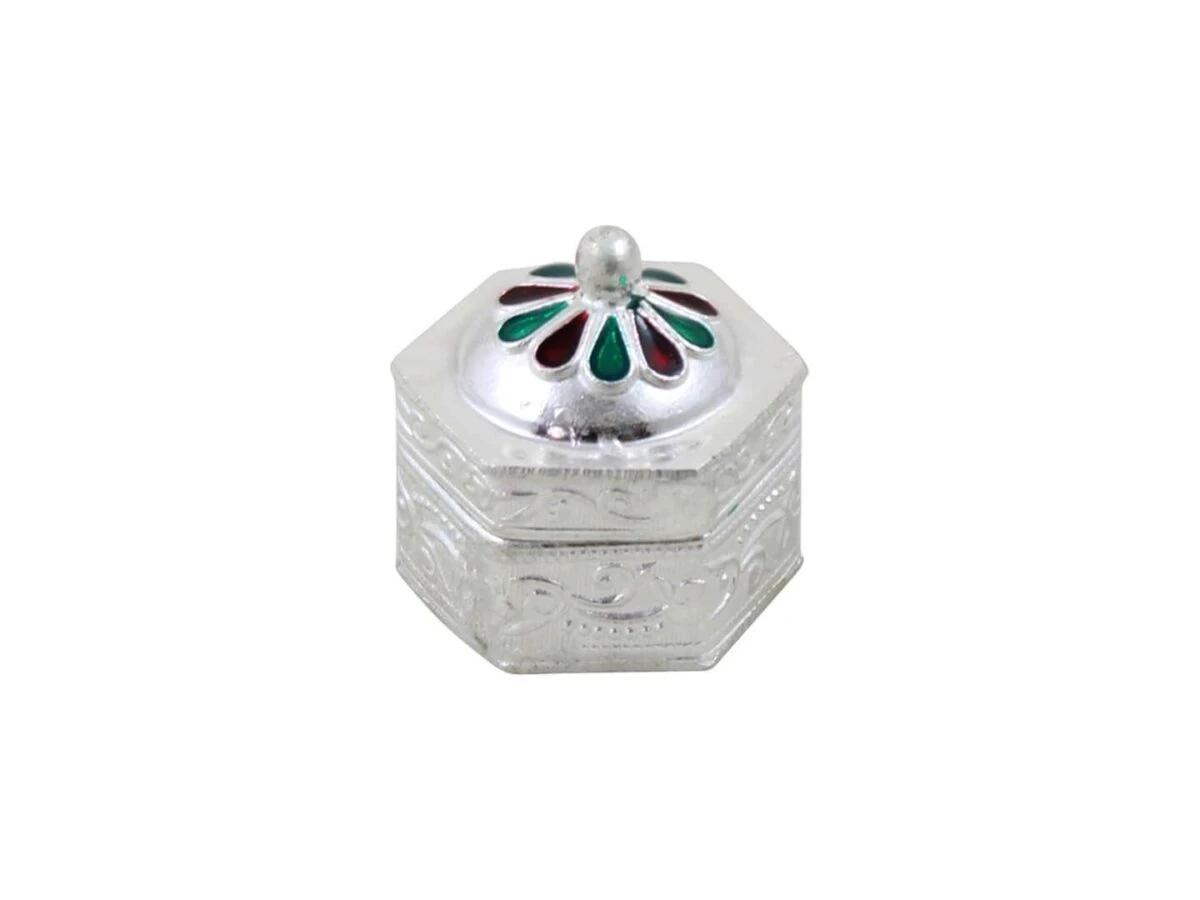 Sindoor dabbi, sindoor box for wedding, sindoor dabbi silver, Pooja items silver, Pooja items for home, kumkum box return gift, pooja items for temple, pooja items for gift, kumkum box silver, sindoor dabbi for women