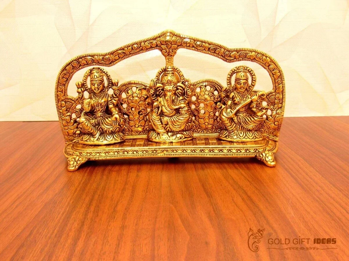 lakshmi ganesh saraswati idols, laxmi ganesh saraswati statue, laxmi ganesh saraswati murti, ganesh laxmi saraswati sitting position, laxmi ganesh saraswati silver idol