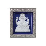 999 silver Ganesh frame, silver Ganesh photo frame, pure silver god photo frames, ganesha photo frame, silver ganesha frame