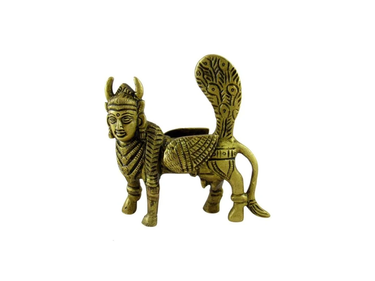 Brass cow and calf brass cow and calf idol ethnic brass kamdhenu cow and calf