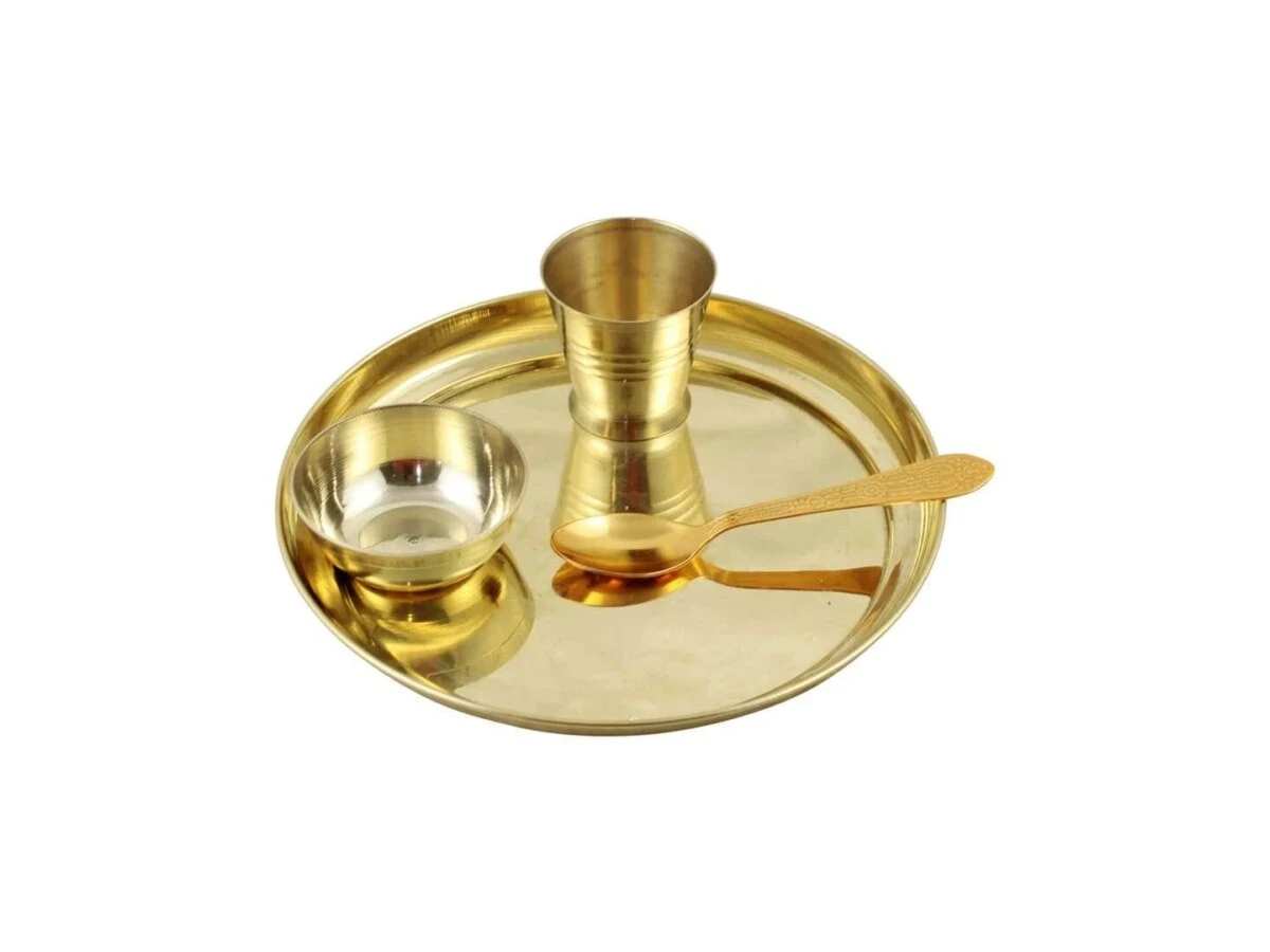 Brass dinner set, brass dinnerware, brass dinner plates, brass dinnerware set, brass dinner thali, brass thali dinner set