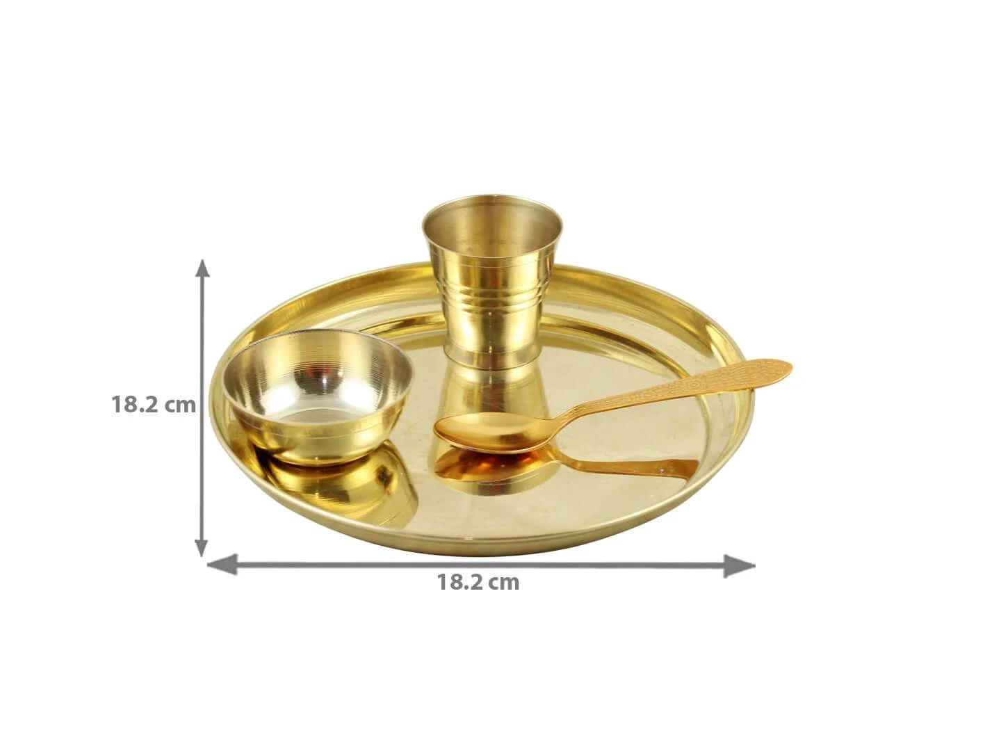 GOLDGIFTIDEAS Brass Dinner Set for Home and Kitchen, Buffet Dinner Set for  Gift (18 x 18 cm)