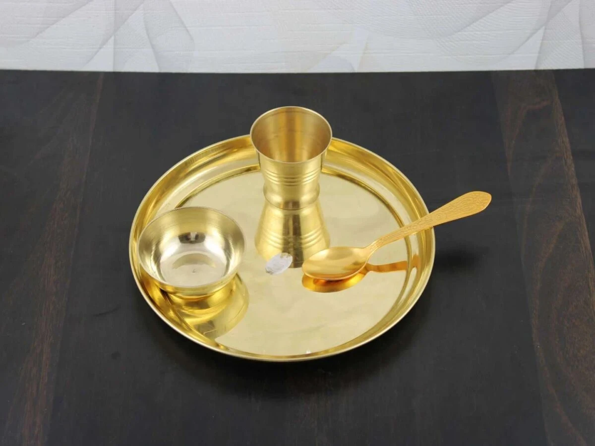 Brass dinner set, brass dinnerware, brass dinner plates, brass dinnerware set, brass dinner thali, brass thali dinner set