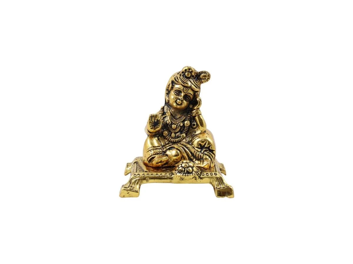 White metal Krishna idol bal gopal idol for home bal gopal brass idol bal gopal Krishna idol Krishna brass statue