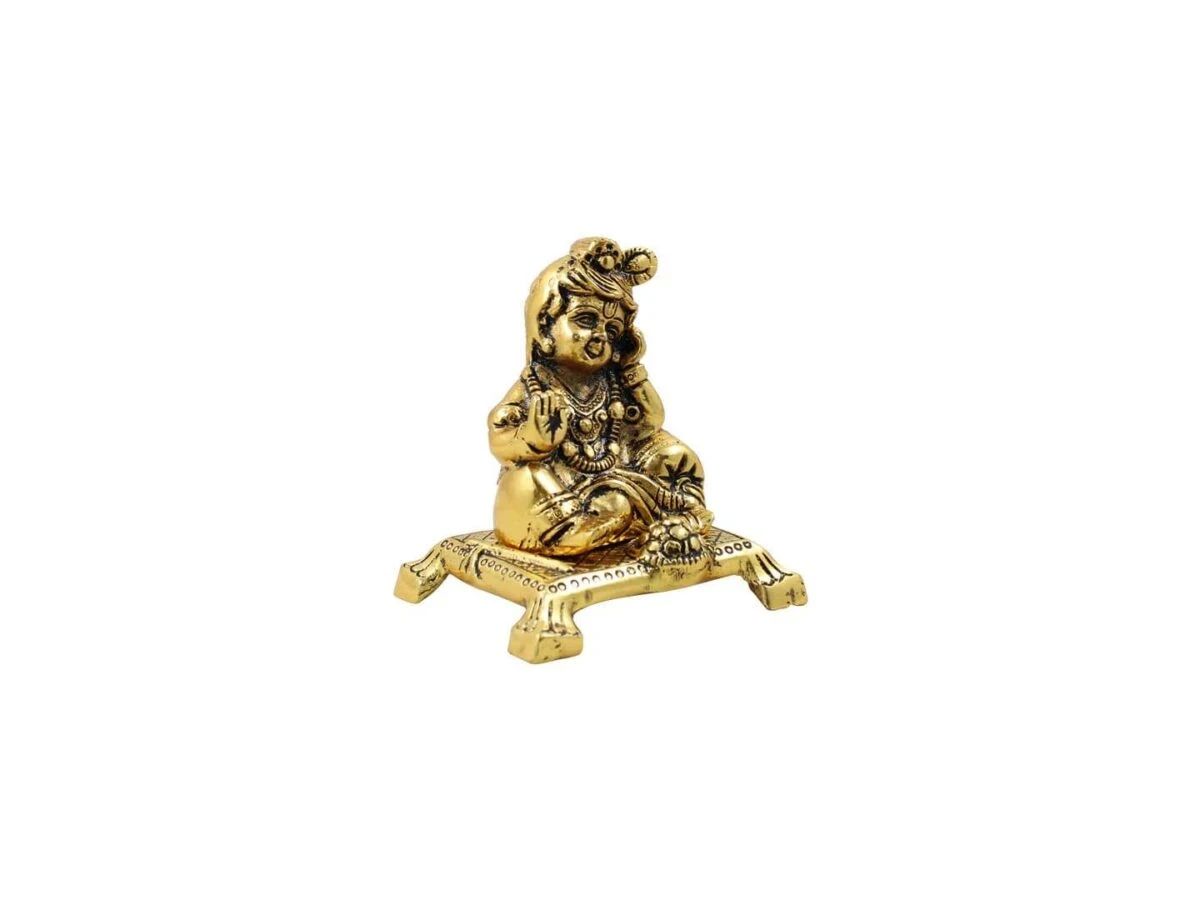 White metal Krishna idol bal gopal idol for home bal gopal brass idol bal gopal Krishna idol Krishna brass statue