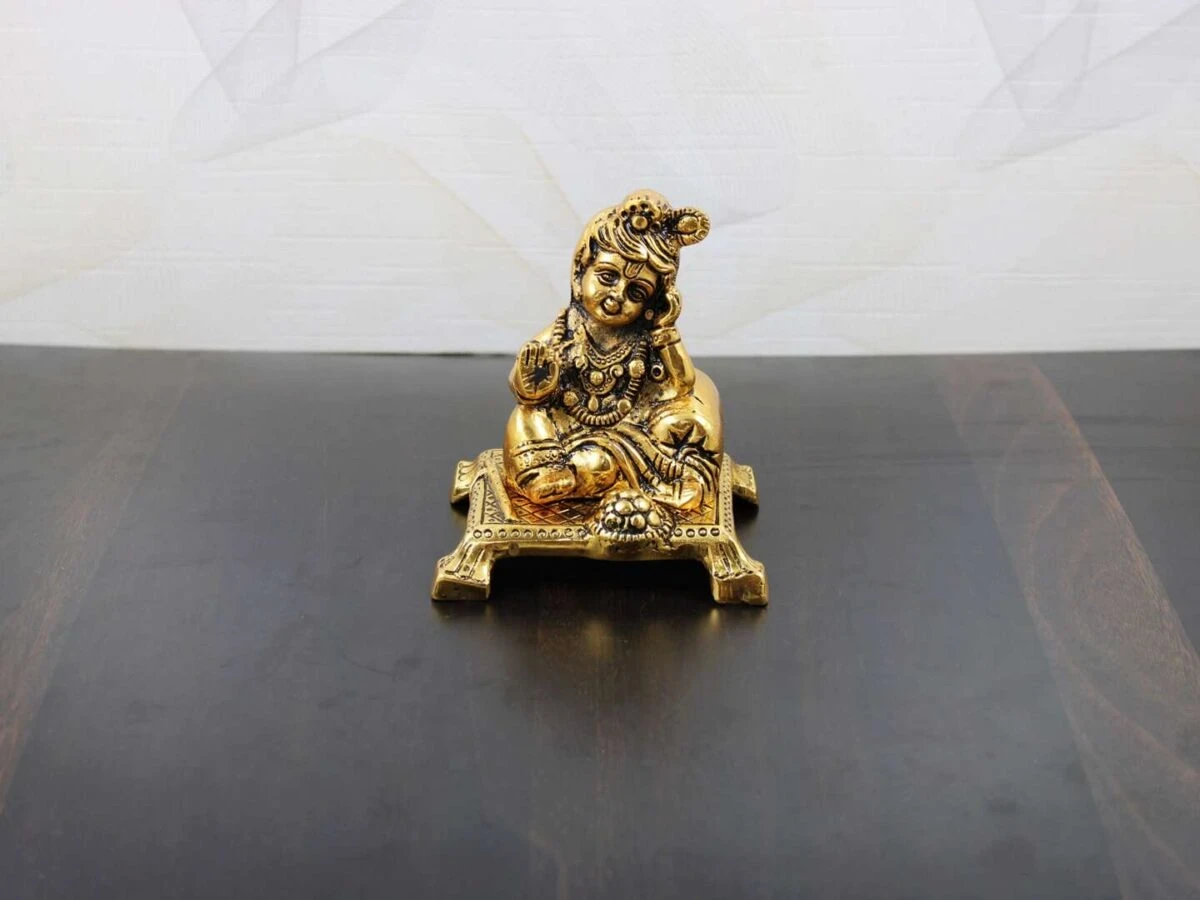 White metal Krishna idol bal gopal idol for home bal gopal brass idol bal gopal Krishna idol Krishna brass statue