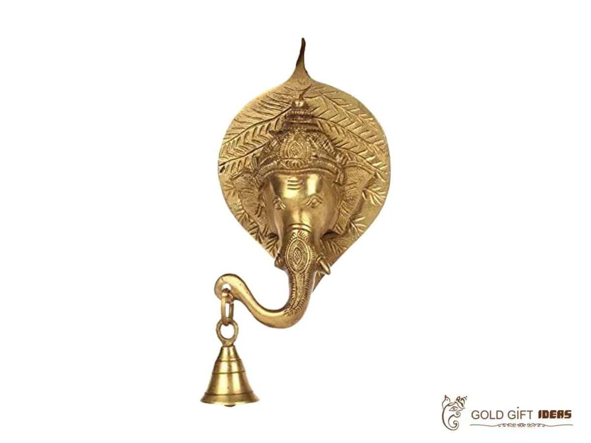 Brass Ganesha Wall Hanging Diya With Bells Brass ganesha with bells handecor beass ganesha bells , brass bell for home, brass bell for temple, brass bell decoration, brass wall hanging bell, brass wall hanging diya, brass bell wall hanging, brass bell wall decor