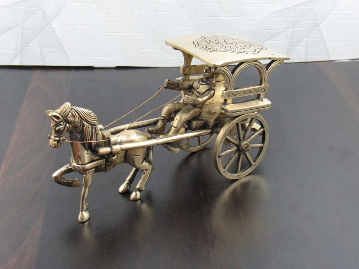 Brass horse cart brass bullock cart brass bullock cart showpiece