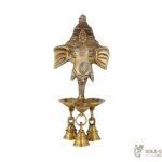 Brass Ganesha Wall Hanging Diya With Bells Brass ganesha with bells handecor beass ganesha bells , brass bell for home, brass bell for temple, brass bell decoration, brass wall hanging bell, brass wall hanging diya, brass bell wall hanging, brass bell wall décor