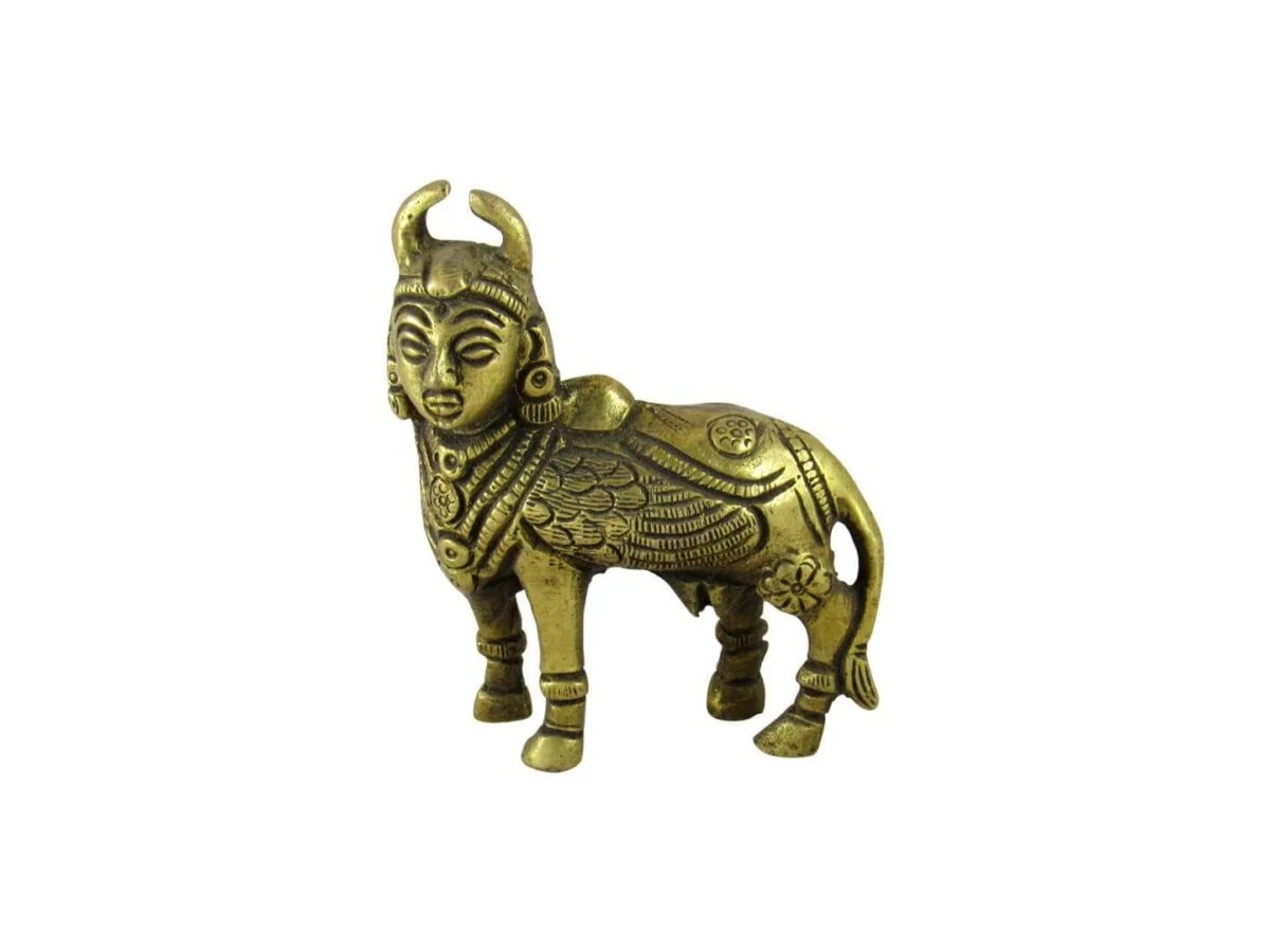 Brass cow and calf brass cow and calf idol ethnic brass kamdhenu cow and calf