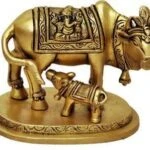 Brass cow and calf brass cow and calf idol ethnic brass kamdhenu cow and calf, Brass Cow and Calf Idol