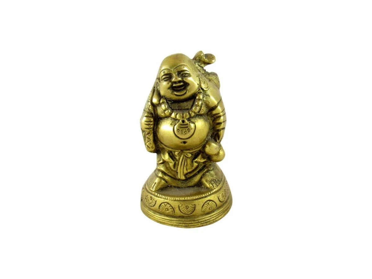 brass laughing Buddha statue