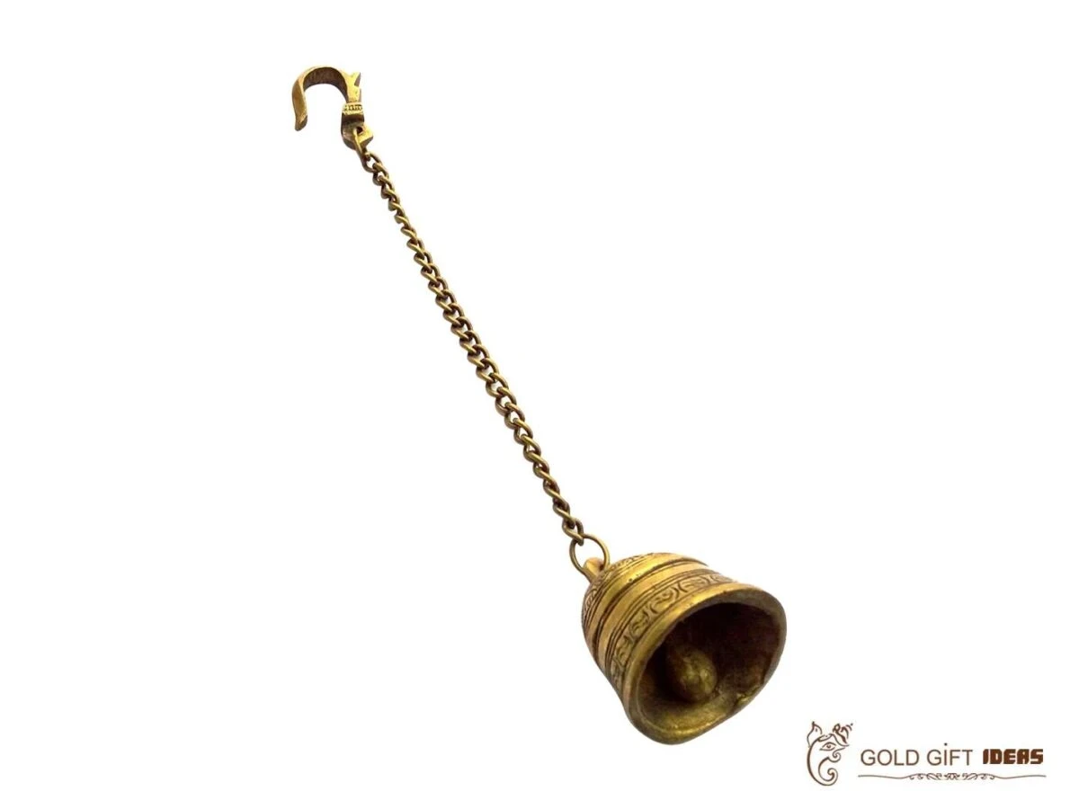 Brass pooja bells, brass bell for home, brass bell for temple, brass bell decoration, brass wall hanging bell, brass wall hanging diya, brass bell wall hanging, brass bell wall decor, Brass Nakshi Hanging Bell