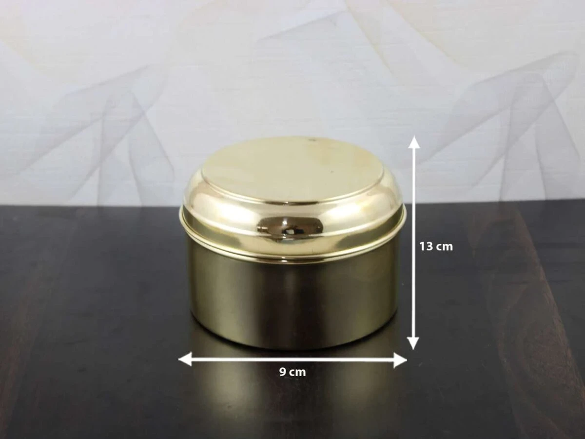 Brass box for pooja, Brass storage box, vintage storage box
