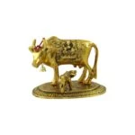 White metal cow and calf, cow and calf statue, cow and calf idol vastu, cow and calf statue in pooja room, white metal cow and calf statue, white metal small cow
