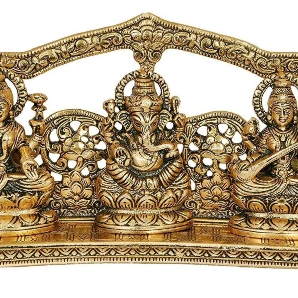 lakshmi ganesh saraswati idols, laxmi ganesh saraswati statue, laxmi ganesh saraswati murti, ganesh laxmi saraswati sitting position, laxmi ganesh saraswati silver idol