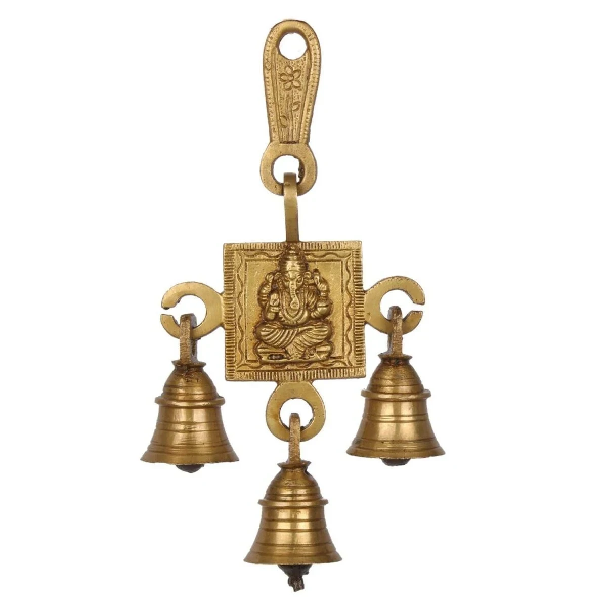 Brass Ganesha Wall Hanging Bells Brass Ganesha bells, brass bell for home, brass bell for temple, brass bell decoration, brass wall hanging bell, brass wall hanging diya, brass bell wall hanging, brass bell wall décor