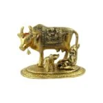 White metal cow and calf, cow and calf statue, cow and calf idol vastu, cow and calf statue in pooja room, white metal cow and calf statue, white metal small cow