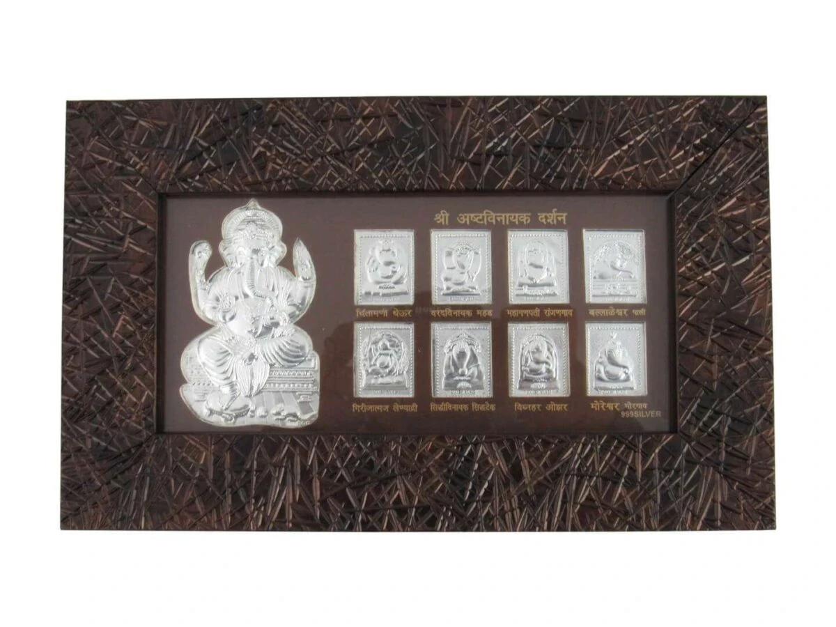 999 silver Ganesh frame, silver Ganesh photo frame, pure silver god photo frames, ganesha photo frame, silver ganesha frame