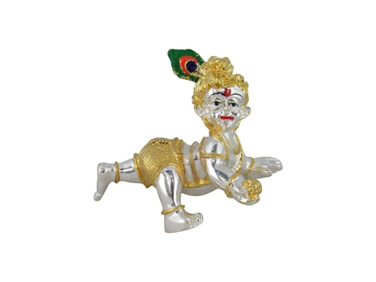 Bal gopal silver idol, Krishna idol for home, Krishna idol for gift, bal gopal idol for home, bal gopal brass idol, bal gopal Krishna idol, Krishna idol silver, Krishna idol for temple, bal gopal murti, laddu gopal murti
