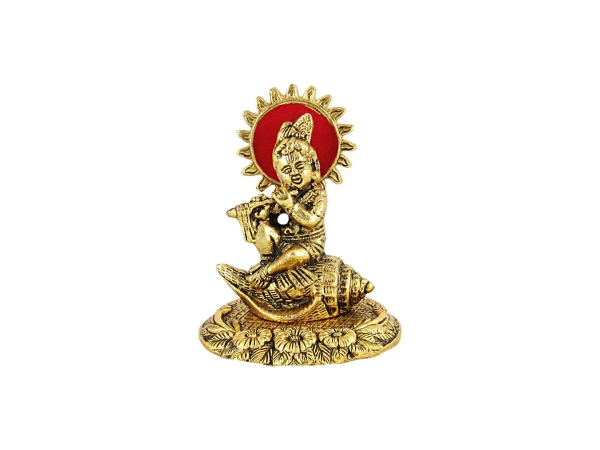 White metal Krishna idol, bal gopal idol for home, bal gopal brass idol, bal gopal Krishna idol, Krishna brass statue