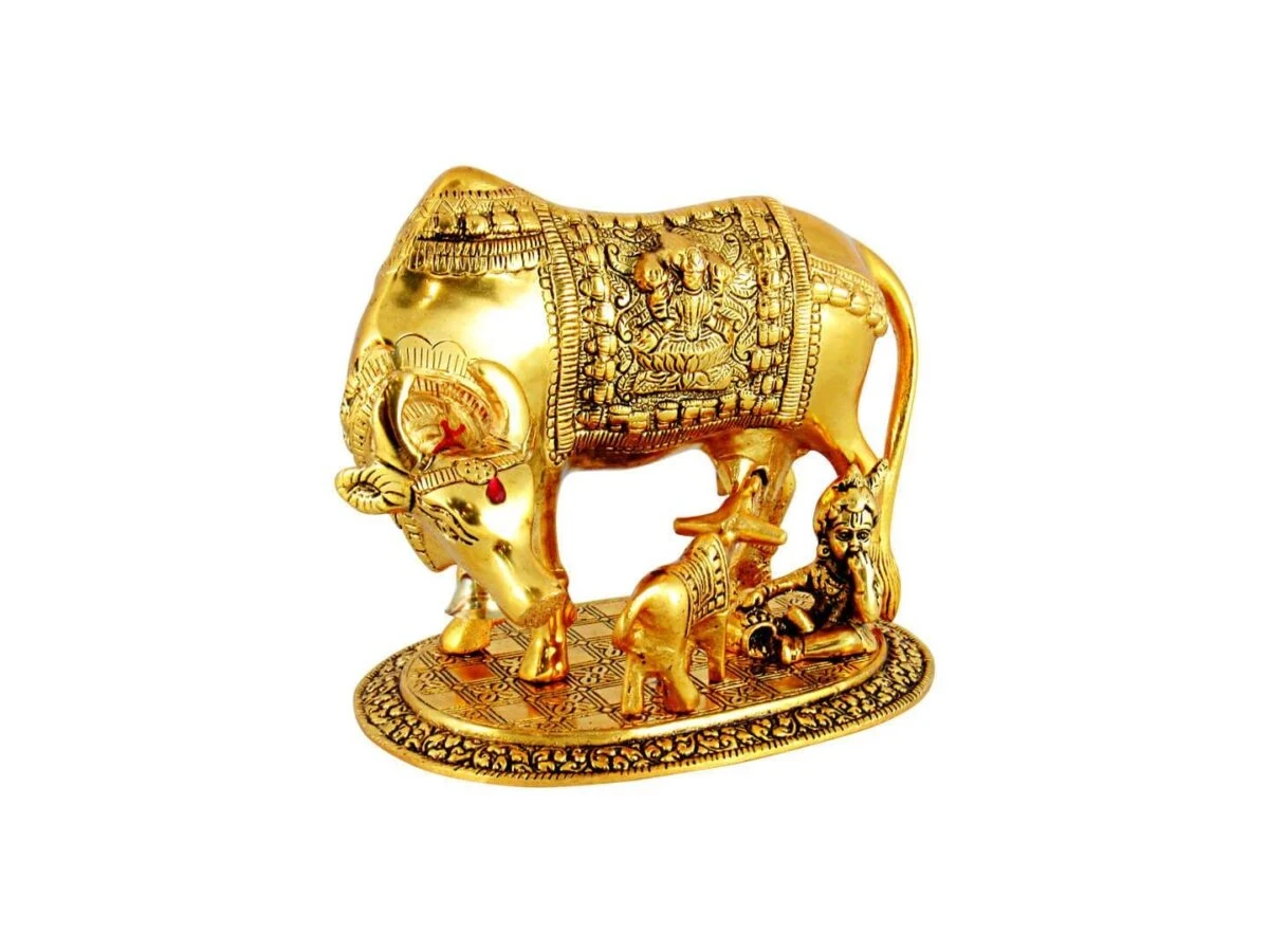 White metal cow and calf cow and calf statue cow and calf idol vastu cow and calf statue in pooja room white metal cow and calf statue white metal small cow