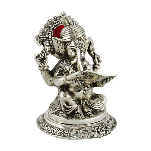 White metal ganesh idol, white metal statue, ganesha idol for home, ganesha idol for office, ganesha idol gift, ganesha murti for car, ganesh statue for temple, ganesh statue for gift, ganesh statue for home decoration