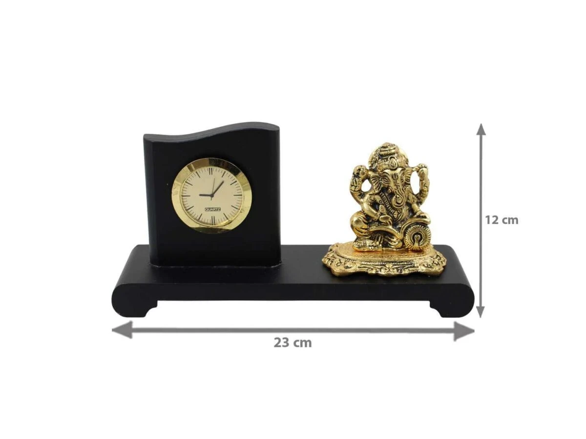 Ganesha idol with clock White metal ganesh idol white metal statue ganesha idol for home ganesha idol for office ganesha idol gift ganesha murti for car ganesh statue for temple ganesh statue for gift ganesh statue for home decoration