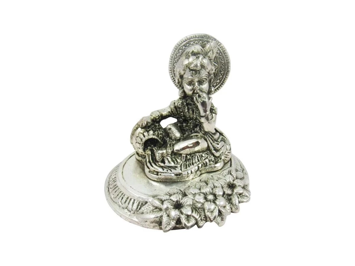 White metal Krishna idol, bal gopal idol for home, bal gopal brass idol, bal gopal Krishna idol, Krishna brass statue