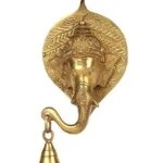 Brass Ganesha Wall Hanging Diya With Bells Brass ganesha with bells handecor beass ganesha bells , brass bell for home, brass bell for temple, brass bell decoration, brass wall hanging bell, brass wall hanging diya, brass bell wall hanging, brass bell wall decor